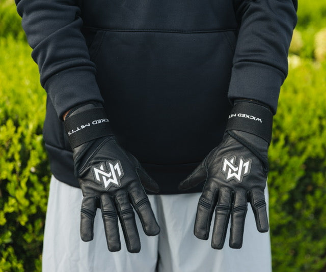 Wicked Mitts Batting Gloves - Long Cuff (Black)