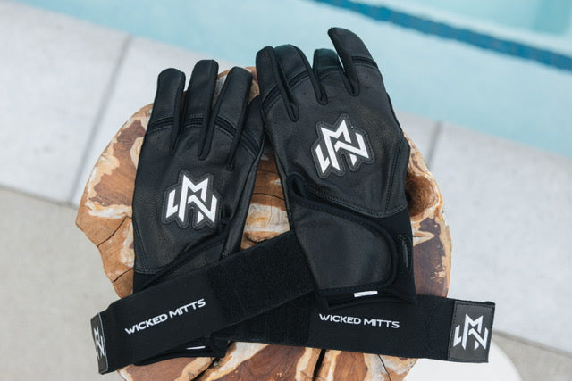 Wicked Mitts Batting Gloves - Long Cuff (Black)