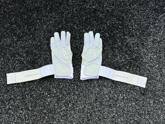 Wicked Mitts Batting Gloves - Long Cuff (White)