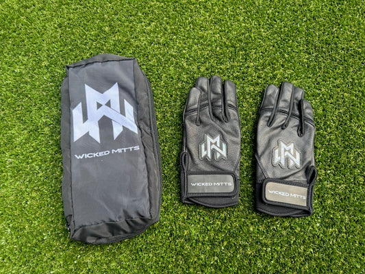 Wicked Mitts Batting Gloves - Short Cuff (Black)